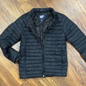 Lands' End Juniors Black Quilted Packable Puffer Jacket 14-16